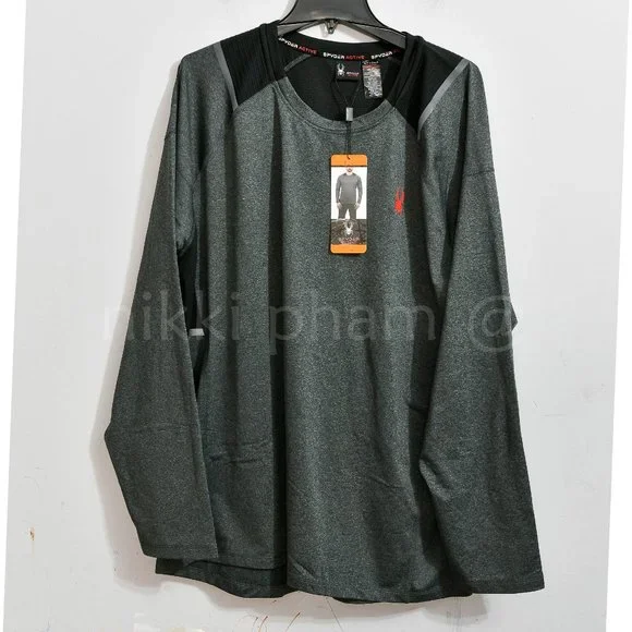 Spyder Active Men’s Long Sleeve T-Shirt  in gray - Picture 2 of 4